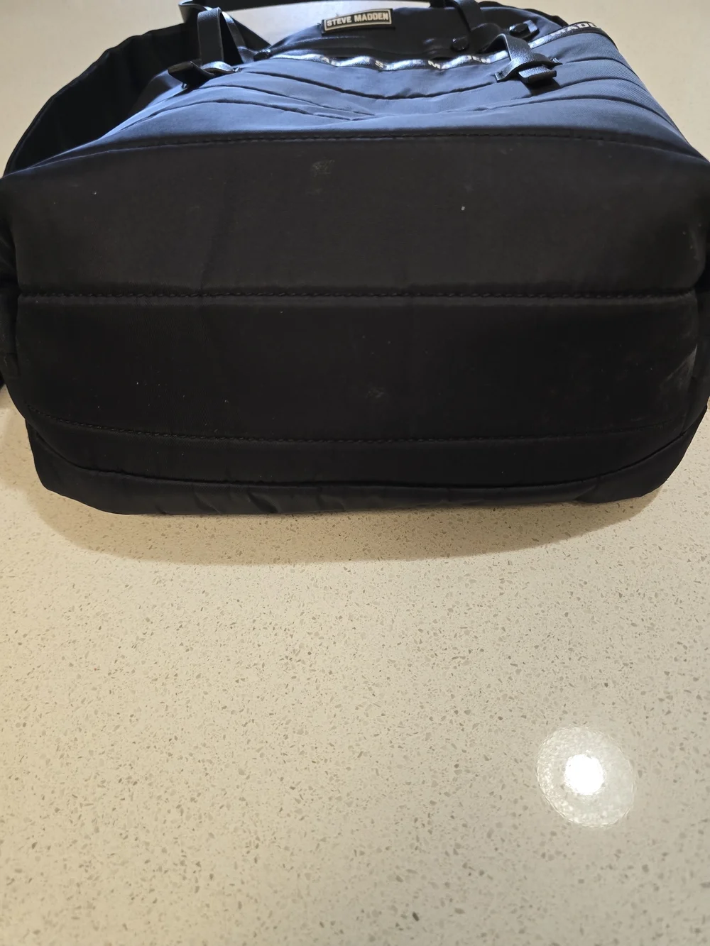 Steve Madden Black Quilted Puffer Backpack Travel School Bag